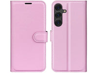 Lederhülle Karten Wallet Ledertasche Etui für Samsung Galaxy S25+ in rosa von Screenguard
