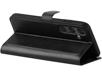 Lederhülle Karten Wallet Ledertasche Etui für Samsung Galaxy S25 in schwarz von Screenguard