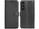 Lederhülle Karten Wallet Ledertasche Etui für Samsung Galaxy S25+ in schwarz von Screenguard