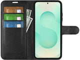 Lederhülle Portemonnaie Karten Ledertasche für Samsung Galaxy S25+ in schwarz von Screenguard