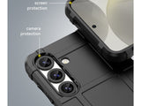 Widerstandsfähige, stabile Outdoor Sport Hülle für das Samsung Galaxy S25 für Handwerker, Baustelle, Business, äusserst stabil mit erhöhten Rändern und Kanten in schwarz von Screenguard