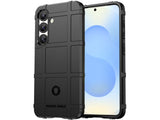 Widerstandsfähige, stabile Outdoor Sport Hülle für das Samsung Galaxy S25 für Handwerker, Baustelle, Business, äusserst stabil mit erhöhten Rändern und Kanten in schwarz von Screenguard