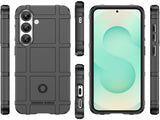 Widerstandsfähige, stabile Outdoor Sport Hülle für das Samsung Galaxy S25+ für Handwerker, Baustelle, Business, äusserst stabil mit erhöhten Rändern und Kanten in schwarz von Screenguard