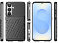 Moderne Design Hülle Cover für das Samsung Galaxy S25 mit Stripes zum Schutz von Kratzern, Dellen, Display aus TPU Gummi in schwarz von Screenguard