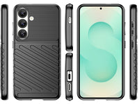 Moderne Design Hülle Cover für das Samsung Galaxy S25+ mit Stripes zum Schutz von Kratzern, Dellen, Display aus TPU Gummi in schwarz von Screenguard