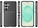 Moderne Design Hülle Cover für das Samsung Galaxy S25+ mit Stripes zum Schutz von Kratzern, Dellen, Display aus TPU Gummi in schwarz von Screenguard