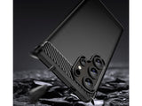 Flexible Handy Schutzhülle mit gebürster Carbon Textur auf der Rückseite für zum Schutz des Samsung Galaxy S25 Ultra  Display und Gehäuse Case in schwarz von Screenguard