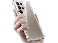 Hoch transparenter TPU Gummi Schutz Handy Hülle Clear Case klar mit verstärkten Schutzecken Bumper für das Samsung Galaxy S25 Ultra Display und Gehäuse in transparent von Screenguard