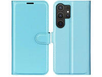 Lederhülle Karten Wallet Ledertasche Etui für Samsung Galaxy S25 Ultra in hellblau von Screenguard