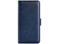 Veganes Flip Case Leder Etui Hülle mit Karten Fächer und Sichtfenster für Samsung Galaxy S25 Ultra in dunkelblau von Screenguard