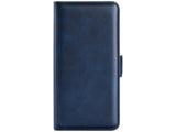 Veganes Flip Case Leder Etui Hülle mit Karten Fächer und Sichtfenster für Samsung Galaxy S25 Ultra in dunkelblau von Screenguard