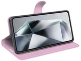 Lederhülle Karten Wallet Ledertasche Etui für Samsung Galaxy S25 Ultra in rosa von Screenguard