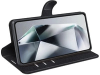 Lederhülle Karten Wallet Ledertasche Etui für Samsung Galaxy S25 Ultra in schwarz von Screenguard