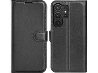 Lederhülle Karten Wallet Ledertasche Etui für Samsung Galaxy S25 Ultra in schwarz von Screenguard