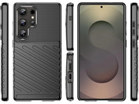Moderne Design Hülle Cover für das Samsung Galaxy S25 Ultra mit Stripes zum Schutz von Kratzern, Dellen, Display aus TPU Gummi in schwarz von Screenguard