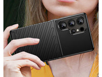 Moderne Design Hülle Cover für das Samsung Galaxy S25 Ultra mit Stripes zum Schutz von Kratzern, Dellen, Display aus TPU Gummi in schwarz von Screenguard