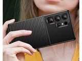 Moderne Design Hülle Cover für das Samsung Galaxy S25 Ultra mit Stripes zum Schutz von Kratzern, Dellen, Display aus TPU Gummi in schwarz von Screenguard