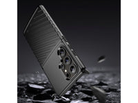 Moderne Design Hülle Cover für das Samsung Galaxy S25 Ultra mit Stripes zum Schutz von Kratzern, Dellen, Display aus TPU Gummi in schwarz von Screenguard