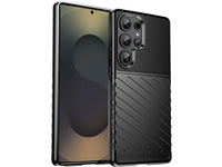 Moderne Design Hülle Cover für das Samsung Galaxy S25 Ultra mit Stripes zum Schutz von Kratzern, Dellen, Display aus TPU Gummi in schwarz von Screenguard