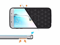 Flexible Handy Schutzhülle mit gebürster Carbon Textur auf der Rückseite für zum Schutz des Samsung Galaxy S6 Edge  Display und Gehäuse Case in schwarz von Screenguard