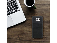 CardCaddy Leder Backcase mit Kartenfächern für Samsung Galaxy S6 Edge in schwarz von Screenguard