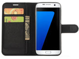 Lederhülle Karten Wallet Ledertasche Etui für Samsung Galaxy S7 Edge in schwarz von Screenguard