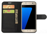 Lederhülle Karten Wallet Ledertasche Etui für Samsung Galaxy S7 in schwarz von Screenguard