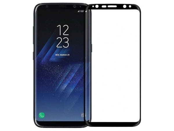 100% Fullscreen Curved Screen Protector Handy Display Schutz Glas für komplette Abdeckung des Samsung Galaxy S8 Display in schwarz von Screenguard