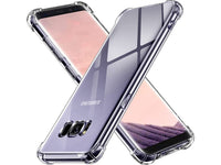 Hoch transparenter TPU Gummi Schutz Handy Hülle Clear Case klar mit verstärkten Schutzecken Bumper für das Samsung Galaxy S8+ Display und Gehäuse in transparent von Screenguard