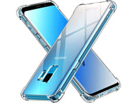 Hoch transparenter TPU Gummi Schutz Handy Hülle Clear Case klar mit verstärkten Schutzecken Bumper für das Samsung Galaxy S9 Display und Gehäuse in transparent von Screenguard