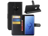 Lederhülle Portemonnaie Karten Ledertasche für Samsung Galaxy S9 in schwarz von Screenguard