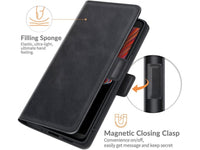 Veganes Flip Case Leder Etui Hülle mit Karten Fächer und Sichtfenster für Samsung Galaxy XCover 5 in schwarz von Screenguard