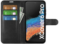 Lederhülle Karten Wallet Ledertasche Etui für Samsung Galaxy XCover6 Pro in schwarz von Screenguard