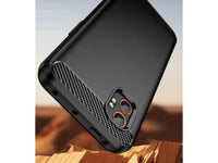Flexible Handy Schutzhülle mit gebürster Carbon Textur auf der Rückseite für zum Schutz des Samsung Galaxy XCover7 Pro  Display und Gehäuse Case in schwarz von Screenguard