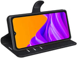 Lederhülle Karten Wallet Ledertasche Etui für Samsung Galaxy XCover7 Pro in schwarz von Screenguard