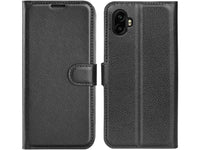 Lederhülle Karten Wallet Ledertasche Etui für Samsung Galaxy XCover7 Pro in schwarz von Screenguard