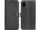 Lederhülle Karten Wallet Ledertasche Etui für Samsung Galaxy XCover7 Pro in schwarz von Screenguard