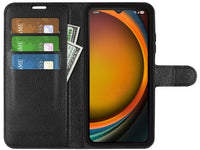 Lederhülle Portemonnaie Karten Ledertasche für Samsung Galaxy XCover7 Pro in schwarz von Screenguard