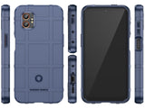 Widerstandsfähige, stabile Outdoor Sport Hülle für das Samsung Galaxy XCover7 Pro für Handwerker, Baustelle, Business, äusserst stabil mit erhöhten Rändern und Kanten in navyblau von Screenguard