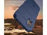 Widerstandsfähige, stabile Outdoor Sport Hülle für das Samsung Galaxy XCover7 Pro für Handwerker, Baustelle, Business, äusserst stabil mit erhöhten Rändern und Kanten in navyblau von Screenguard