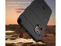 Widerstandsfähige, stabile Outdoor Sport Hülle für das Samsung Galaxy XCover7 Pro für Handwerker, Baustelle, Business, äusserst stabil mit erhöhten Rändern und Kanten in schwarz von Screenguard