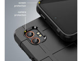 Widerstandsfähige, stabile Outdoor Sport Hülle für das Samsung Galaxy XCover7 Pro für Handwerker, Baustelle, Business, äusserst stabil mit erhöhten Rändern und Kanten in schwarz von Screenguard