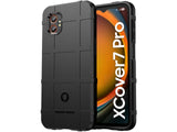 Widerstandsfähige, stabile Outdoor Sport Hülle für das Samsung Galaxy XCover7 Pro für Handwerker, Baustelle, Business, äusserst stabil mit erhöhten Rändern und Kanten in schwarz von Screenguard