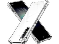 Hoch transparenter TPU Gummi Schutz Handy Hülle Clear Case klar mit verstärkten Schutzecken Bumper für das Sony Xperia 1 II Display und Gehäuse in transparent von Screenguard