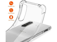 Hoch transparenter TPU Gummi Schutz Handy Hülle Clear Case klar mit verstärkten Schutzecken Bumper für das Sony Xperia 1 II Display und Gehäuse in transparent von Screenguard