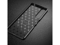 Hochwertig stabile Soft TPU Smartphone Handy Hülle im Carbon Design für Sony Xperia 1 III zum Schutz des Display und Gehäuse Cover in navyblau von Screenguard