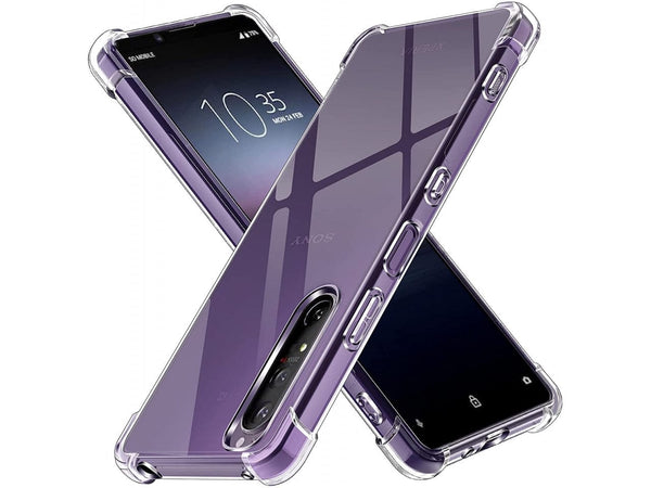 Hoch transparenter TPU Gummi Schutz Handy Hülle Clear Case klar mit verstärkten Schutzecken Bumper für das Sony Xperia 1 III Display und Gehäuse in transparent von Screenguard