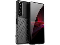 Moderne Design Hülle Cover für das Sony Xperia 1 IV mit Stripes zum Schutz von Kratzern, Dellen, Display aus TPU Gummi in schwarz von Screenguard