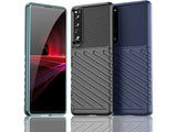 Moderne Design Hülle Cover für das Sony Xperia 1 IV mit Stripes zum Schutz von Kratzern, Dellen, Display aus TPU Gummi in schwarz von Screenguard