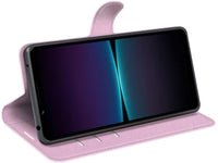 Lederhülle Karten Wallet Ledertasche Etui für Sony Xperia 1 VI in rosa von Screenguard